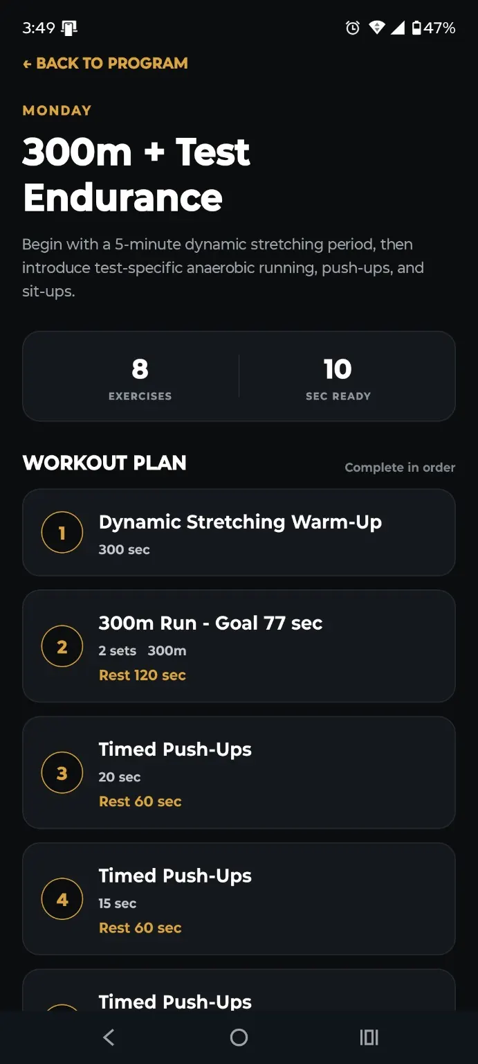 KSPPrep workout plan overview