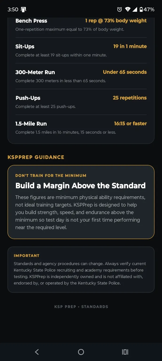 KSPPrep standards guidance